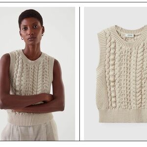 COS Women's Cable Knit Sweater Vest - Beige